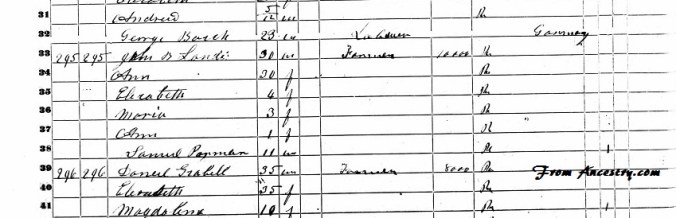 1850 census Samuel M Parmer cropped