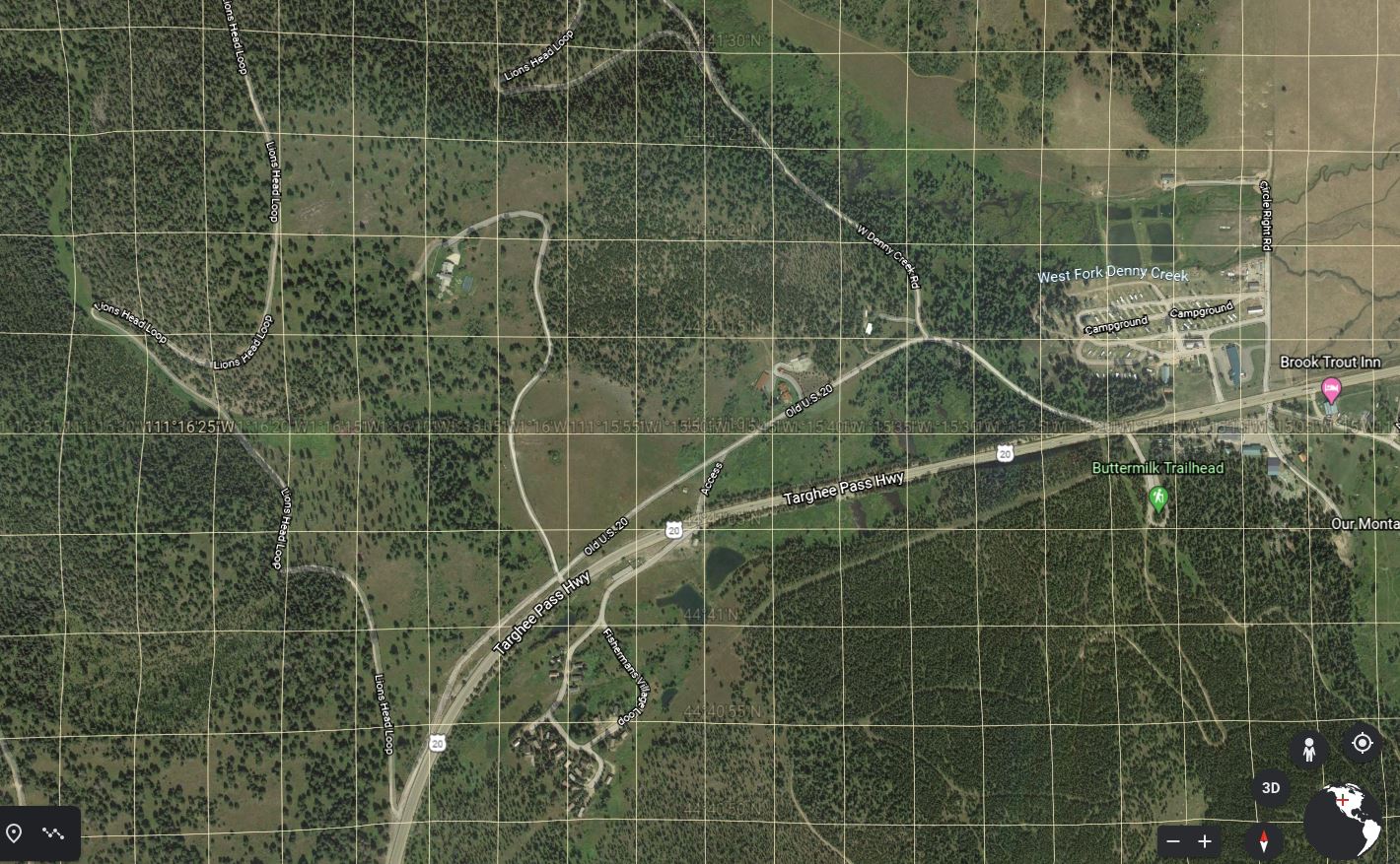 google earth image of jj parmer land grant